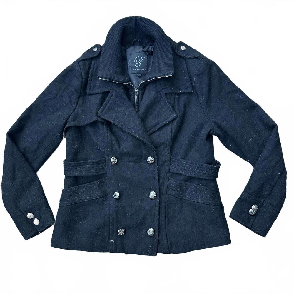 Sean John Womens Wool Coat Black Size L